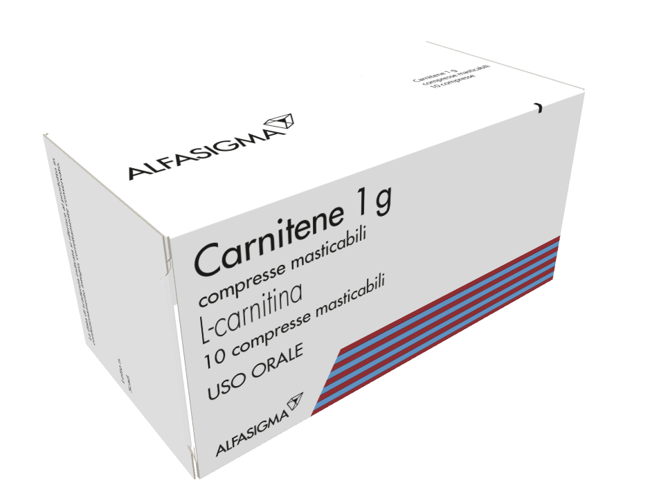 Alfasigma Carnitene 1g L-Carnitina Compresse Masticabili Deficit Primari e Secondari di Carnitina, 10 Compresse