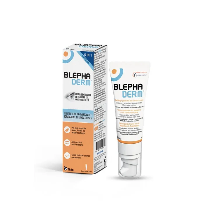 Théa Blephaderm - Crema contorno occhi lenitiva per la pelle sensibile e atopica, 40 ml