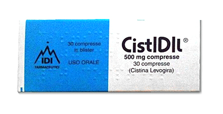 Cistidil 500mg Cistina Levogira Coadiuvante Acne Dermatiti Atrofica e Psoriasi, 30 Compresse