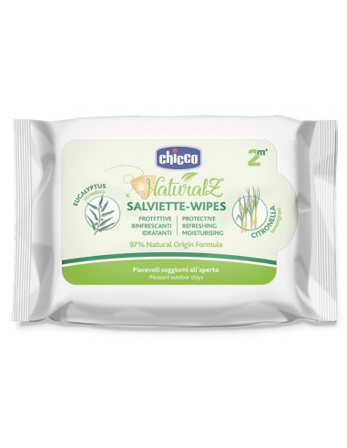 Chicco Natural Z - Salviettine Protettive e Rinfrescanti, 20 salviette