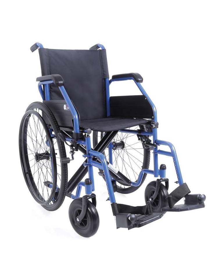 CARROZZINA AD AUTOSPINTA PIEGHEVOLE ARDEA START BLU SEDUTA 43CM PORTATA 120KG LUNGHEZZA TOTALE 103CM ALTEZZA TOTALE 91CM LARGHEZZA 56CM SCHIENALE 43X43CM