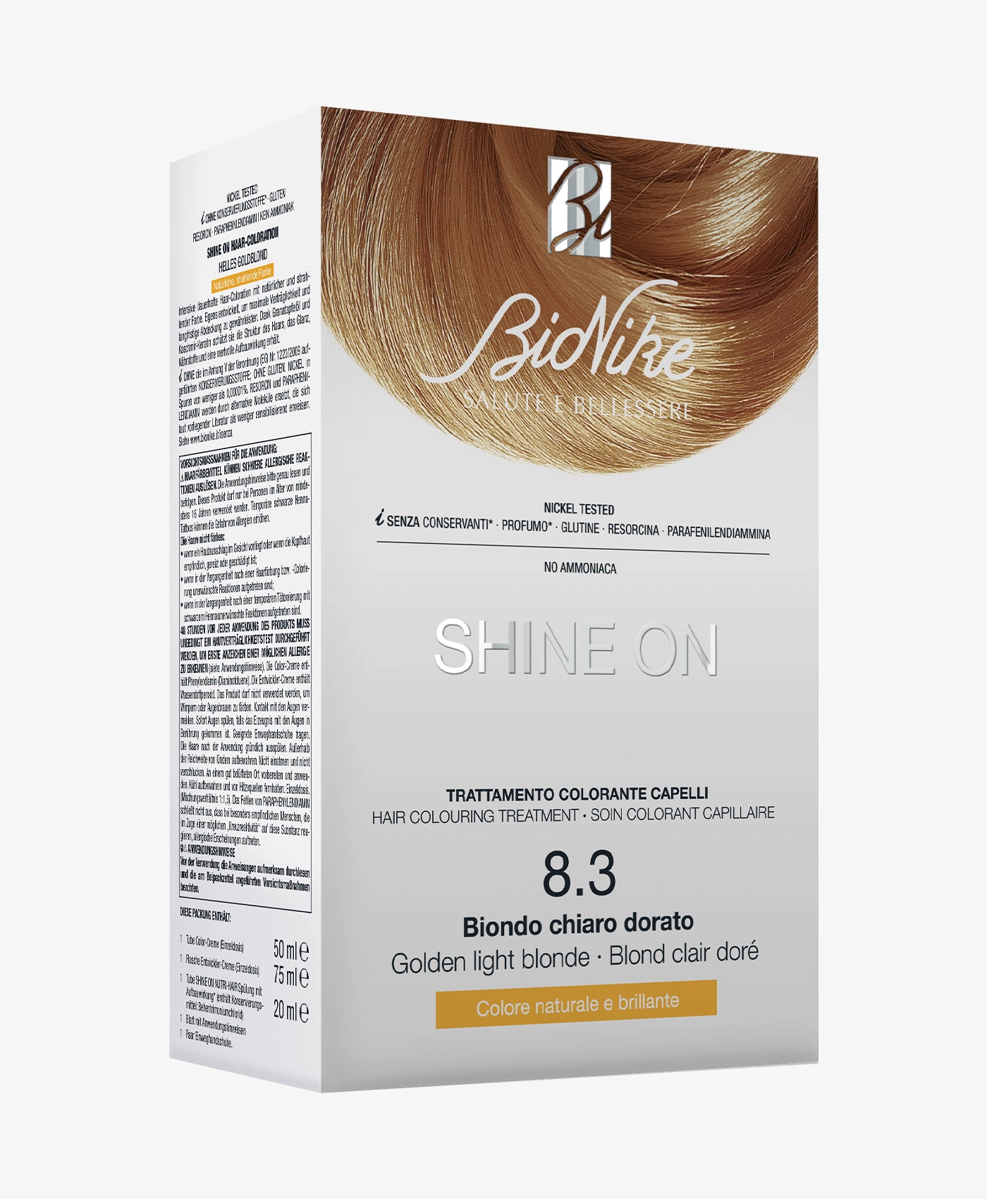 BioNike Shine On - Trattamento Colorante Capelli 8.3 Biondo Chiaro Dorato