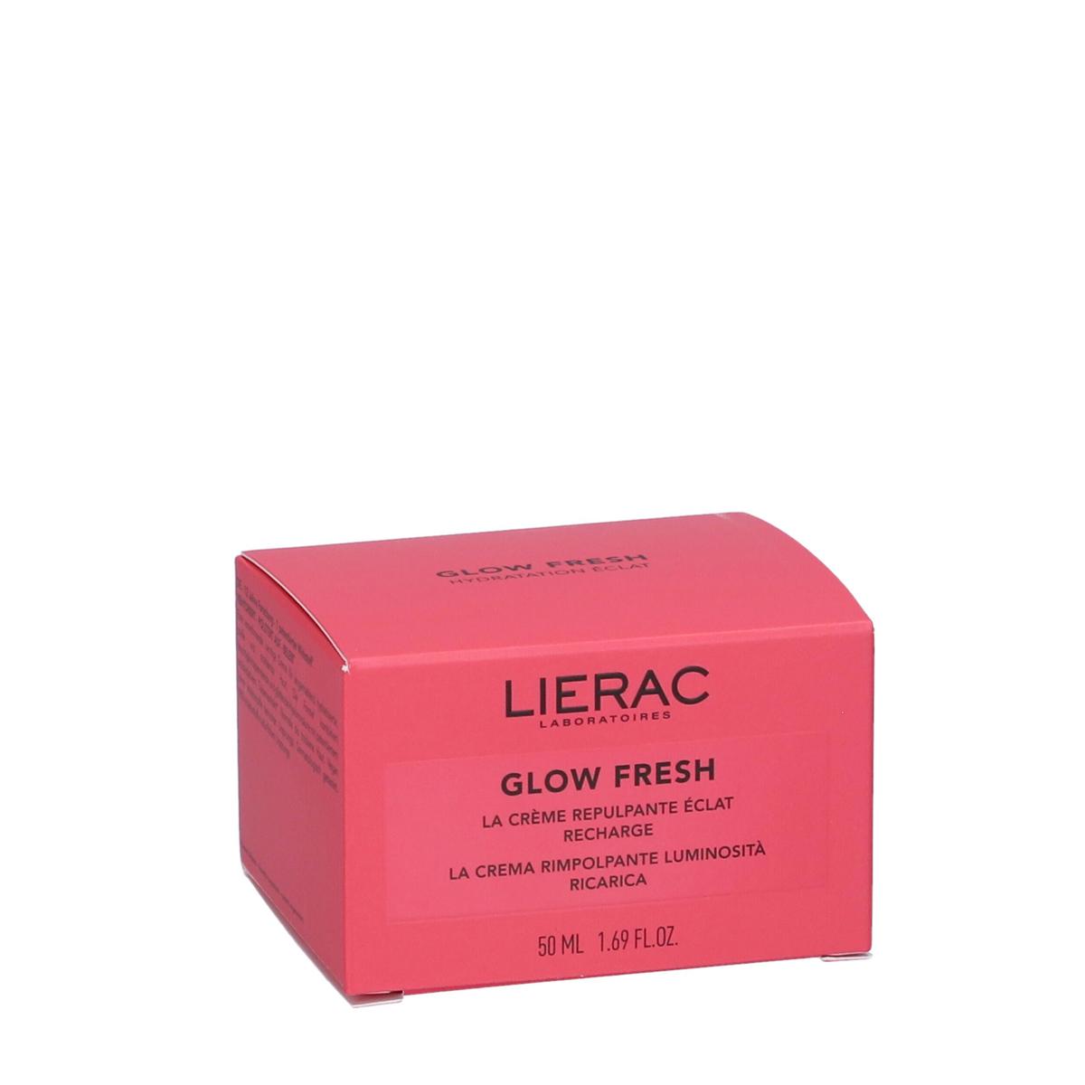 Lierac Glow Fresh - Ricarica crema viso illuminante e rimpolpante per la pelle secca, 50 ml