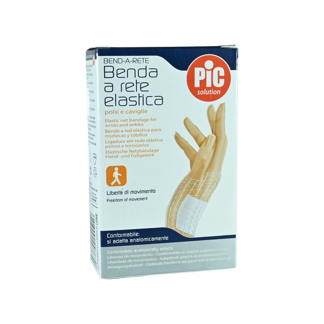 Pic Benda a rete - Benda elastica caviglie e polsi per le medicazioni, 1 benda da 3 m