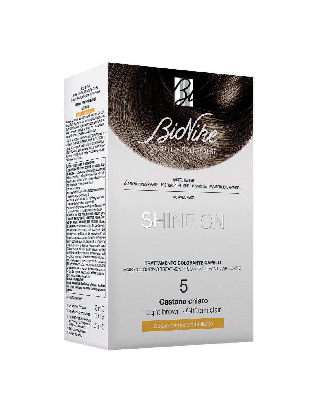 BioNike Shine On - Trattamento Colorante Capelli 5 Castano Chiaro