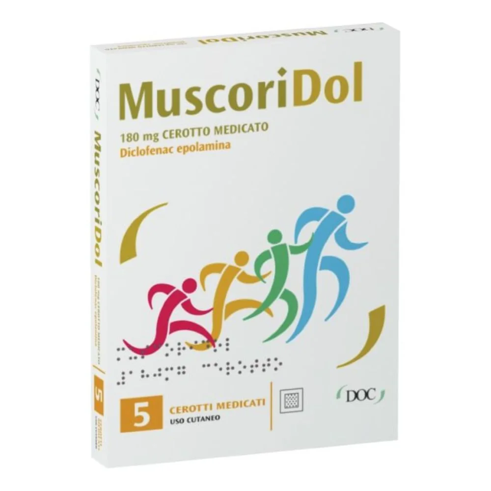 DOC MuscorDol 180mg Diclofenac Epolamina Cerotto Medicato, 5 Cerotti
