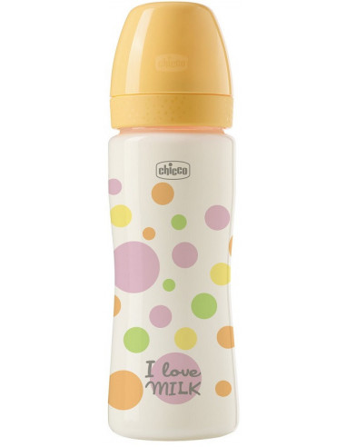 Chicco Perfect Easy Biberon Anti-Colica in Silicone 330ml Colore Giallo, 1 Pezzo